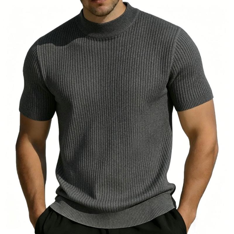 Men S Short Sleeve Striped T Shirt Slim Fit Summer Ice Silk Top