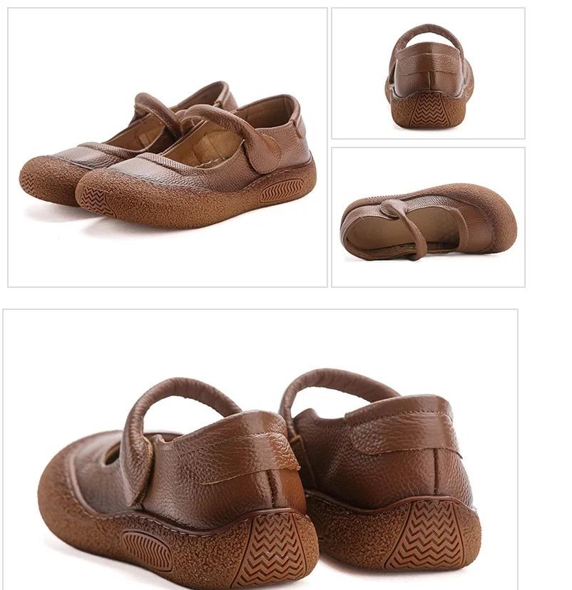 New Autumn  flats shoes women's loafer ladies concise strap cow leather ballerina flats woman luxury shallow moccasin