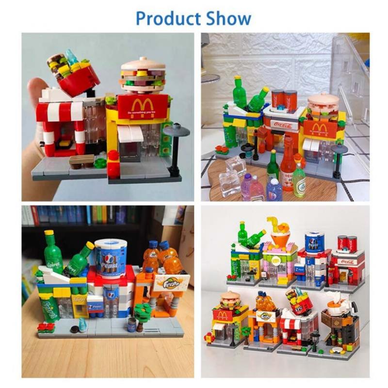 Coke Shop Street View Assembled Block Puzzle City Building Model Children's Gift Toy