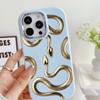 LZ5 Butterfly Black Gold Snake Soft Phone Case for Samsung S24 Ultra S23 Plus S21 FE A16 A54 A52 A06 Infinix Hot 40 Lens Protection Shockproof Cover