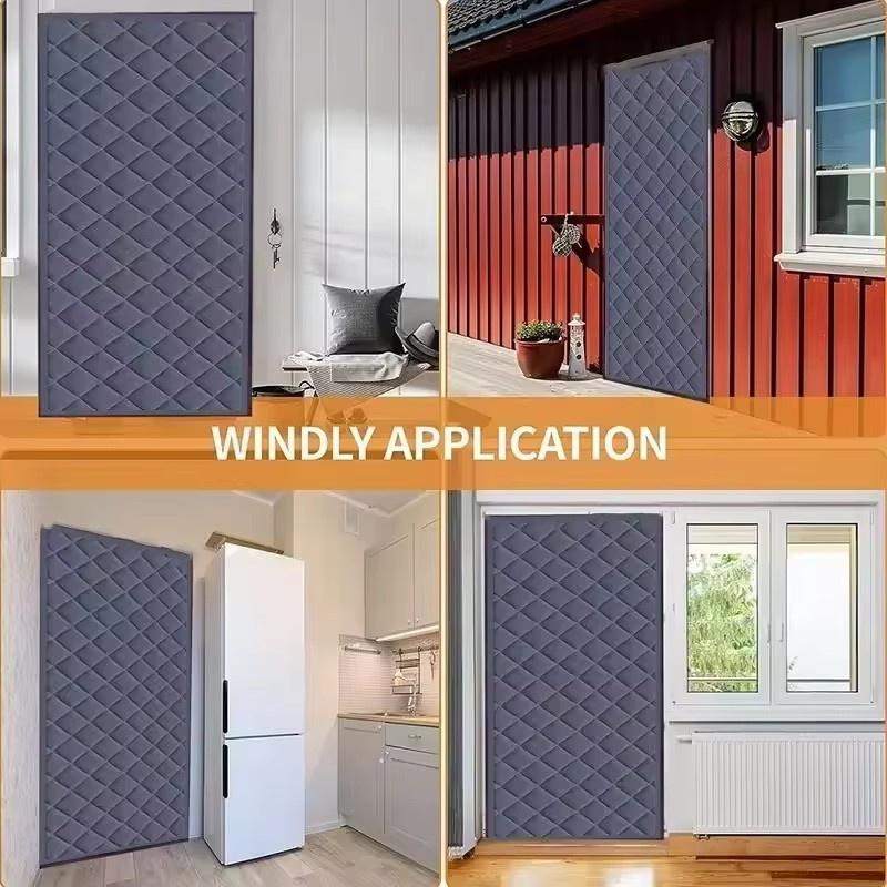 Winter Cotton Household Insulation, Heat Insulation, Windproof Door Curtain Solid Color Thickened Windproof, Cold Proof
