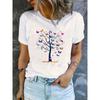 Butterfly Graphic Sports Tee, Comfortable Short Sleeves Loose Casual T-shirt Tops, Women's Activewear
