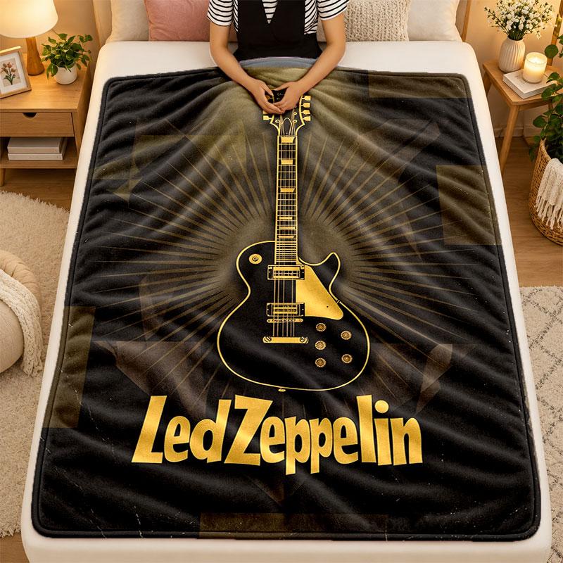 Flannel BlanketLed Zeppelin Warm Soft Throw Blanket for Indoor Sofa Bed Living Room Use