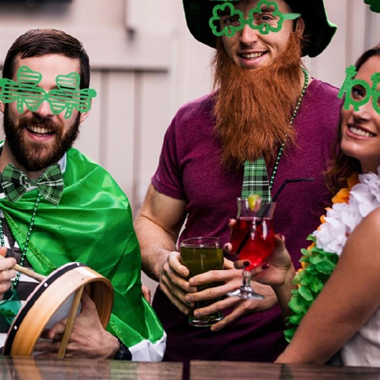 Festival Patrick's Day Green Plaids Checkered Neck Tie Pre Tied Bowtie for Irish Holiday Festival Cosplay Party Neckwear