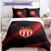 Monaco FC Printed 3PCS Bedding Set Breathable Duvet Cover with Pillowcases Decorative Bed Linen for Bedroom Home