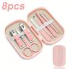 Modern Style 8 Pcs Manicure Foot Care Kit Including Nail Clippers and Trimming Tools with Portable Storage Box - Unisex Nail Set