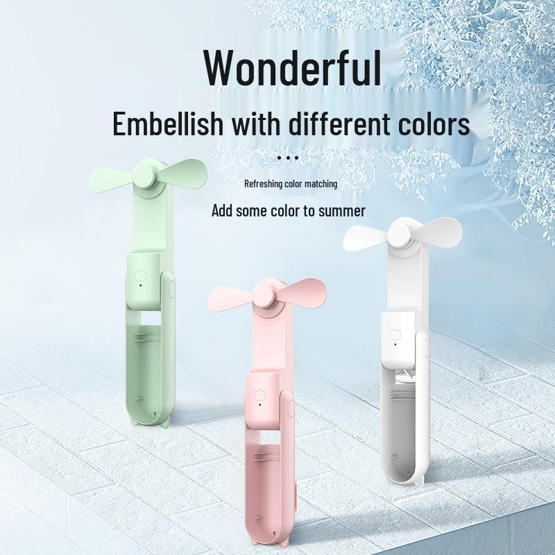 Mini Handheld 2-in-1 Rechargeable USB Fan with Long Battery, Foldable and Portable for Outdoors