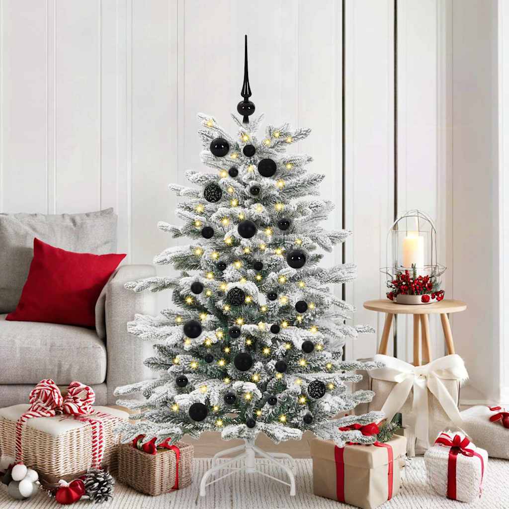 Christmas Ornament Set with 150 LEDs 61 pcs Black Plastic