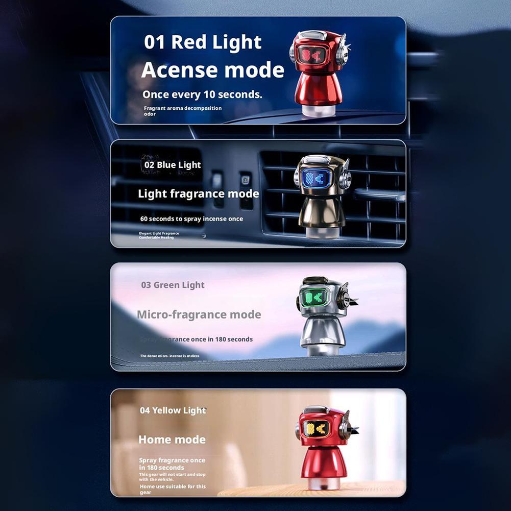 Car Air Freshener Perfume Diffuser Fragrance Spray AI Intelligent Robot Aromatherapy With Vehicle Air Outlet Decor Accessories