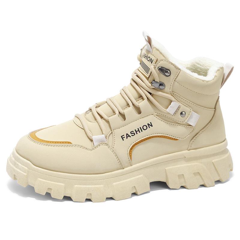 Men's shoes winter velvet high-top Martin boots outdoor short boots thick-soled thickened thermal cotton shoes casual shoes