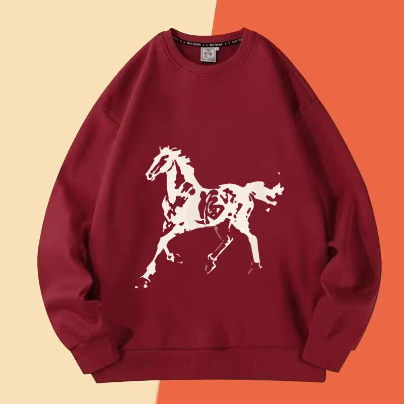 Men's 2026 Winter Chinese Style Plush Heavyweight Hoodie & Long Sleeve T-shirt