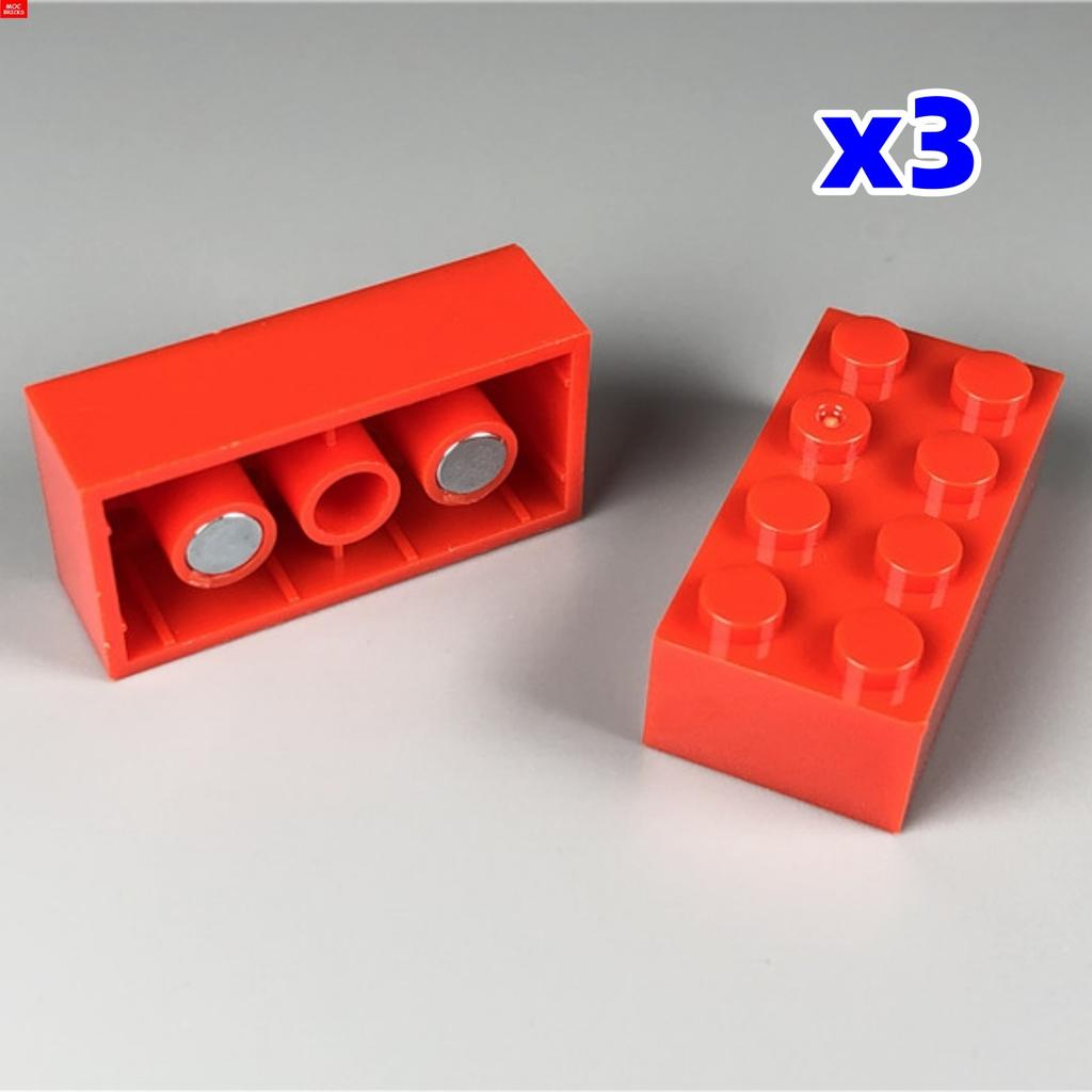 MOC Bricks Fridge Refrigerator Magnetic Brick 2x4 1x2-2x2 Sticker Educational Building Blocks Toys For Children Xmas Gifts