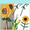 Rose Sunflower Tulip Building Blocks Toy Kids Gift Simulate Flowers Decor