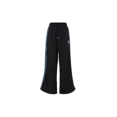 Logo Pattern Spliced Outdoor Straight Loose Fit Retro Sports Long Pants Unisex Pants Black 629046-01