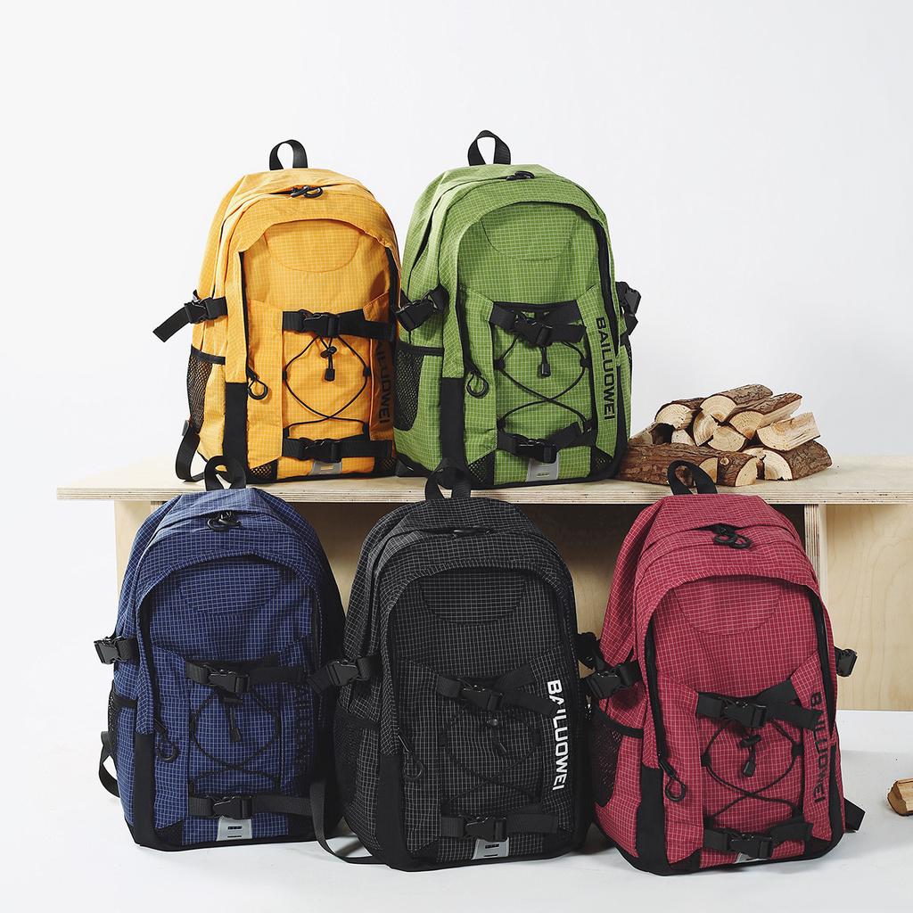 Schoolbag, Large Capacity, Student, Unisex, High-looking, Hiking, Sports Backpack, Travel Backpack, Double Shoulder Bag, Lightweight Oxford Fabric