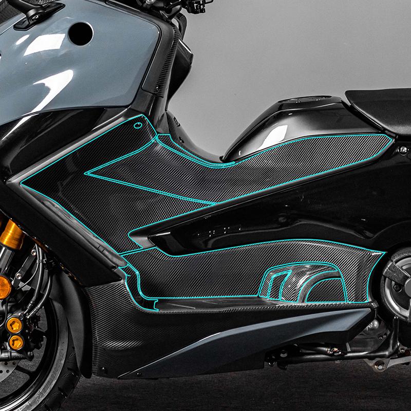 For 2025 Yamaha TMAX560 TechMax 3D Carbon Fiber Tank Decal UV-Resistant Anti-Yellowing High-Adhesion Mod Accessories