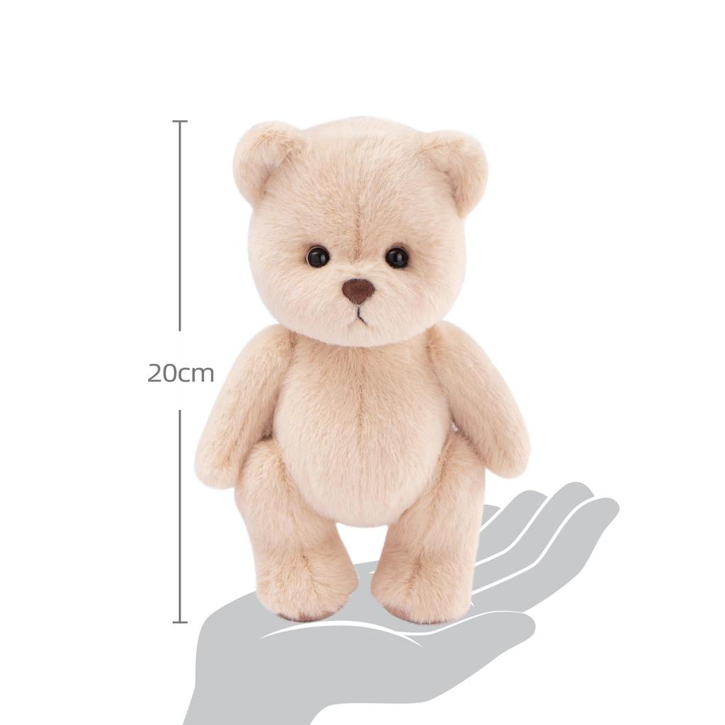 TeddyTales Lina Bear Handmade Plush Teddy Bear Milk Tea Dress-Up Doll, Small, (20cm)