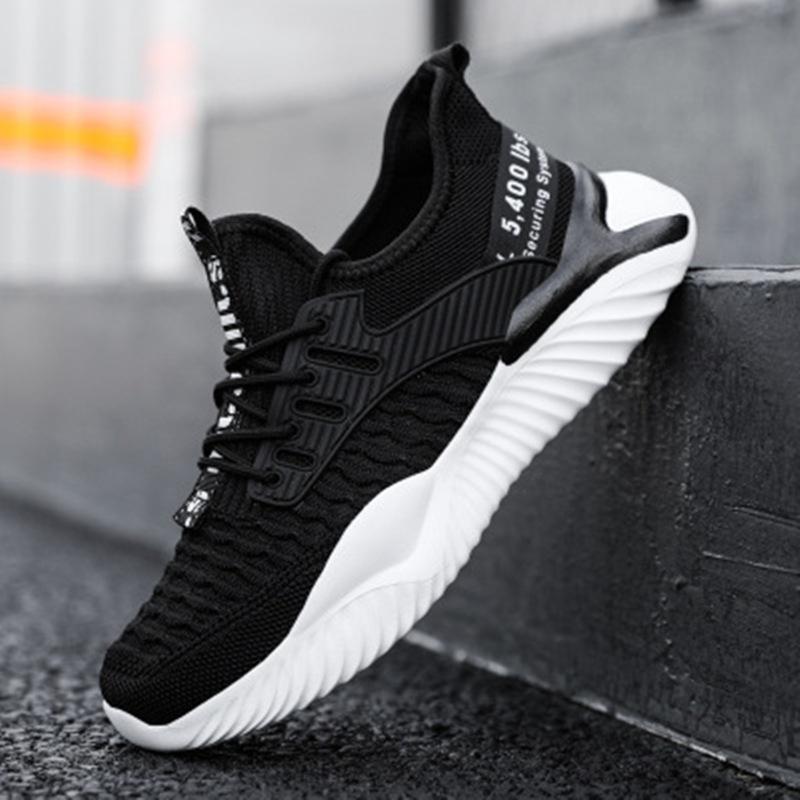 

Korean version mesh men s shoes 2025 spring new fashion flying woven casual men s shoes running sports shoes men s 44