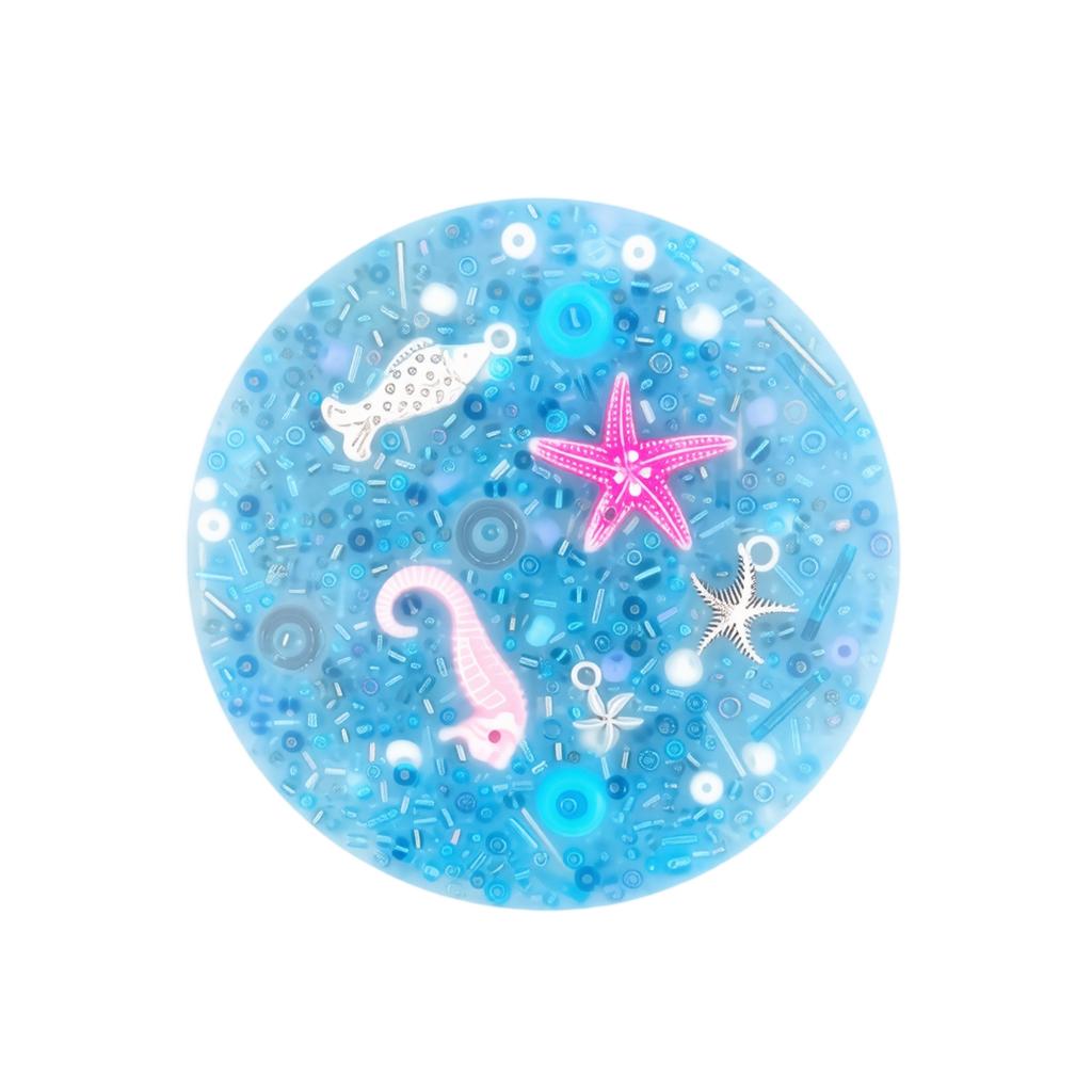 Sensory Stress Relief Toy with Sea Creature Design Soft Gel Beads Filled Round Shape Fidget Toy for Anxiety and Focus Improvement