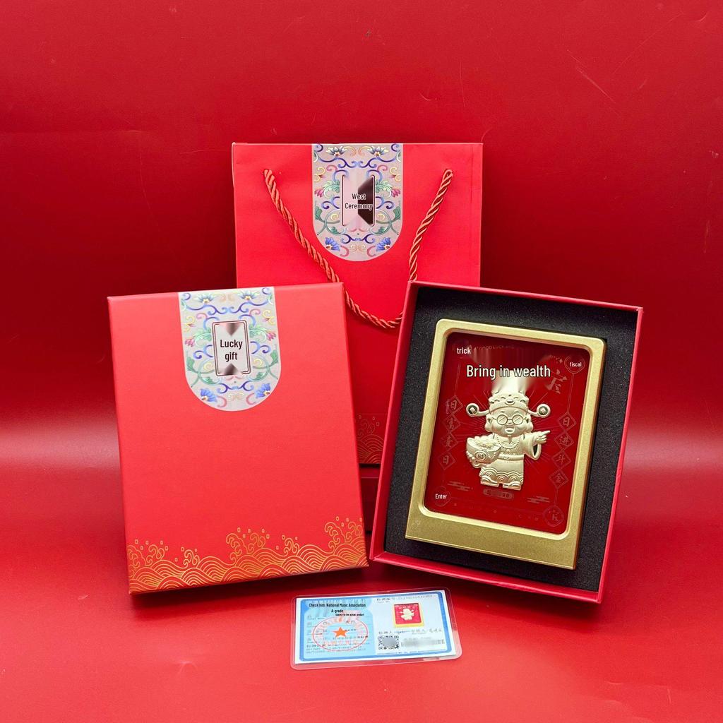 999 Pure Gold Scenic Souvenir Photo Frame: Popular Wealth & Fortune Gift for Elders