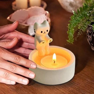 Cat Warming Paws Candle Holder Scented Light Holder Adorable Funny Handmade Sturdy High Tempe Resistant Cat Candlestick Holder