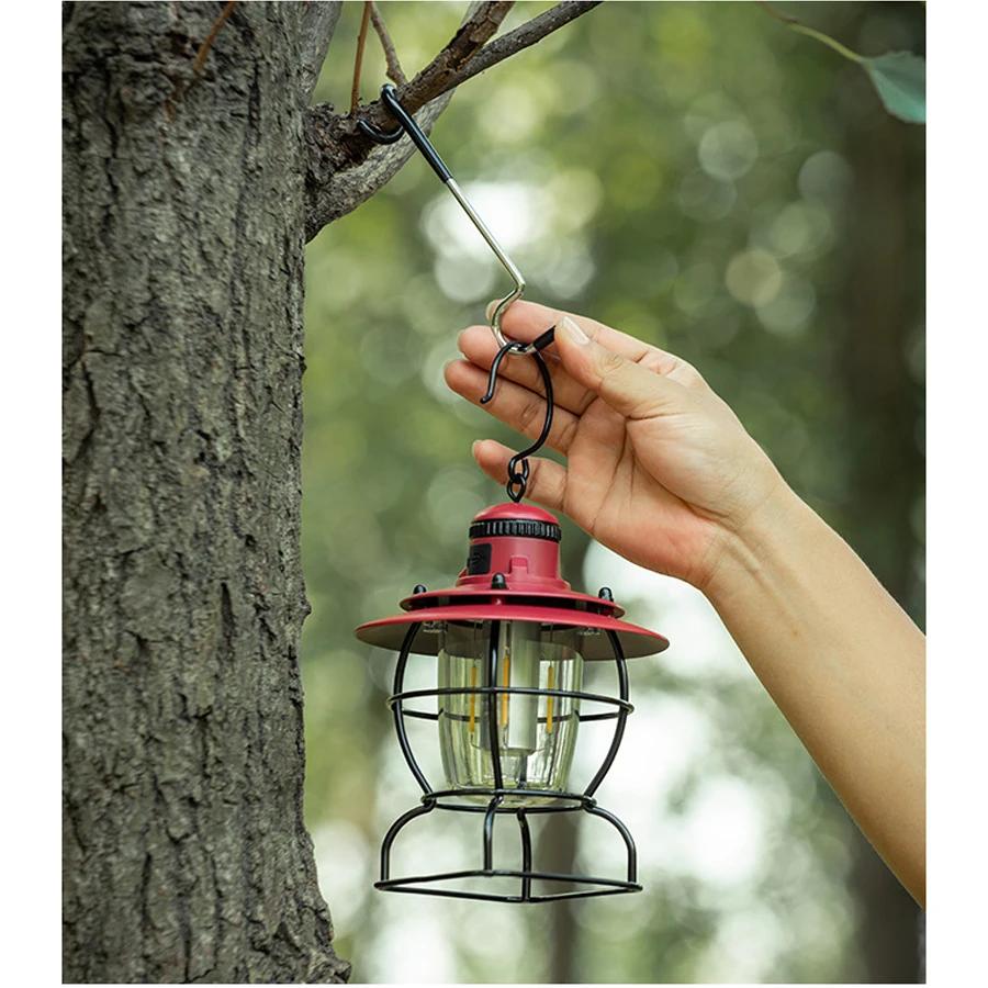 Outdoor Camping Light Hook Stainless Steel Camping Lantern Hanger Non Slip Tent Light Hanger Hook Bird Feeder Pole Hook S Shape