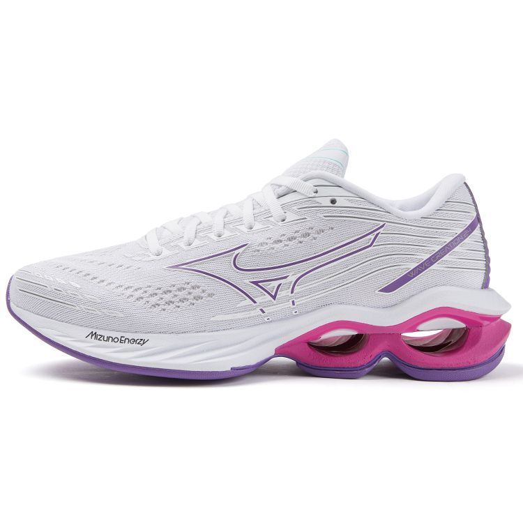 Mizuno Wave Creation 24 Womens White Purple Cushion Running Shoes J1GD230125 38.5