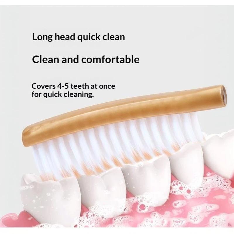6 Pack Soft Bristle Toothbrushes Extra Long Curved Head Gentle Deep Cleaning For Daily Oral Care Whole Family Use