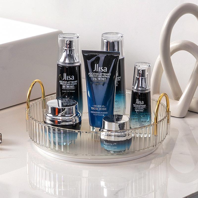 Luxury Rotating Cosmetic Organizer: Bathroom Shelf & Dressing Table Storage for Lipsticks & Skincare Products