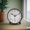 1pc 4 inch retro metal quartz alarm clock, simple atmosphere of home decoration table clock, quiet quartz movement sweep seconds