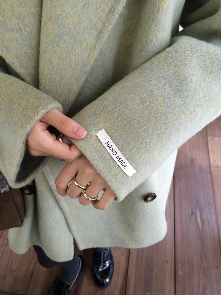 Q063 Women's Korean Style Cashmere Coat: Loose Fit, Versatile, Designer Wool Overcoat