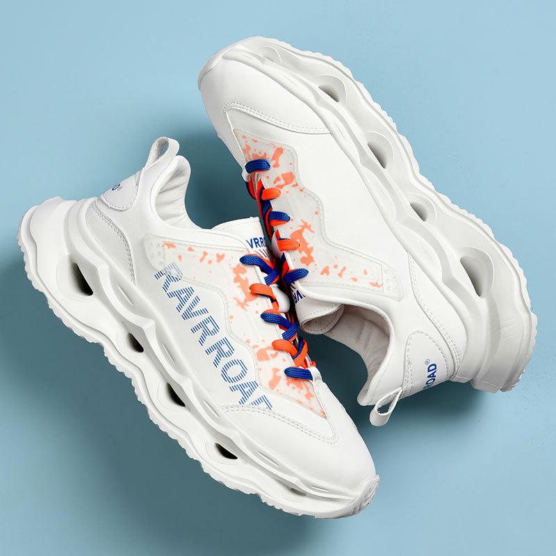 

Hollow bottom soft elastic sports tide shoes autumn and winter leather surface thickened sports shoes cotton low top lightweight running shoes thic 36