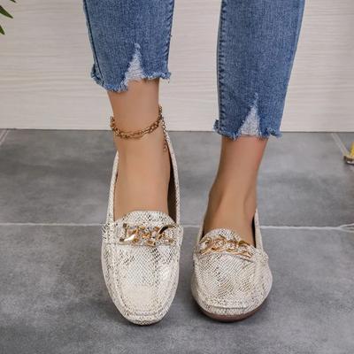 Moda 2024 Markowe buty damskie Mokasyny damskie Płaskie buty Moda Metalowa ozdoba Codzienne płaskie buty damskie Wysokie nowe Plus Size Płaskie niskie obcasy