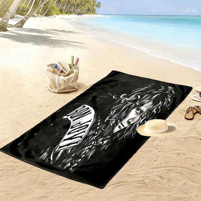 John Francis Bongiovi Jr Druck Strandtuch, Großes Weiches Schnelltrocknendes Handtuch für Strand Camping Schwimmen