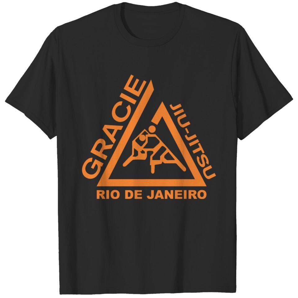 

Gracie Jiu- Jitsu Fighter Rio De Janeiro T shirt Tee MMA Orange 2XL