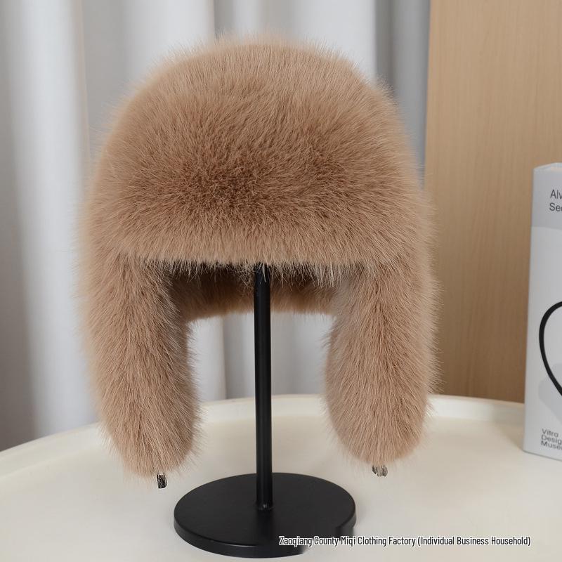 

Unisex Lei Feng Hat: Thickened Windproof Faux Fur with Ear & Neck Protection for Fall/Winter, Slimming Design.