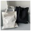 DIY Shoulder Bag Large Capacity Black White Canvas Shoulder Tote Bag Folding Eco Cotton Handbag Reusable Shopping Bag
