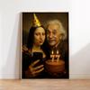 Funny Mona Lisa Canvas Wall Art Poster Gallery Mona Lisa Portrait Print Vintage Bathroom Wall Art Toilet Powder Room Decor
