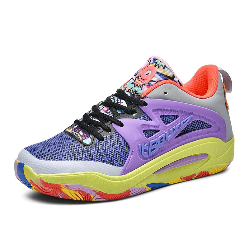 

Мужские дышащие износостойкие баскетбольные кроссовки для реальных боевых действий, с амортизацией, нескользящие, с защитой от запаха, женские кроссовки 35 фиолетовый