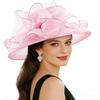 DRESHOW Damen Organza Hut Kirchenkappe Hüte Ausverkauf Kentucky Derby Cocktail Teeparty Hochzeit Blumenhut mit breiter Krempe