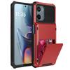 For Motorola Moto E15 4G Case PC+TPU Dual Layer Back Phone Cover with Card Holder