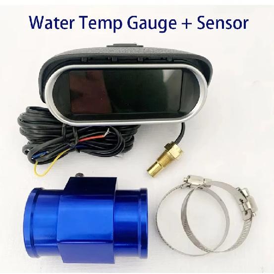 Auto Parts Digital Water Temperature Gauge + Volt Water Temperature Sensor Head Plug Joint Pipe Sensor Radiator Hose Adapter NPT