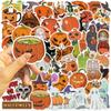 Halloween Party Stickers Pack Of 50 PVC Pumpkin Bat Designs Safe For Kids DIY Craft Decor Easy Apply Remove No Residues
