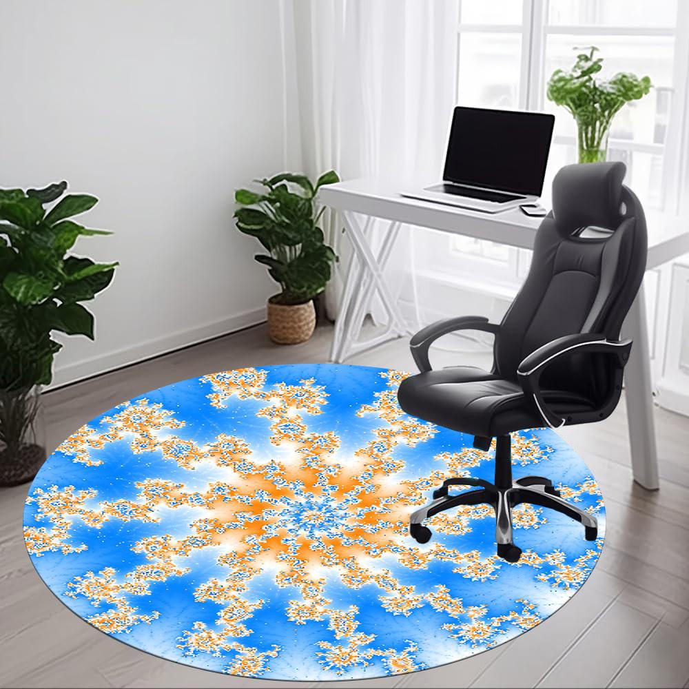 1pc Fractal Art Chair Carpet for Office, Soft, Non-Slip Polyester Mat, Office, Entryway, Living Room, Bedroom, yy251207267