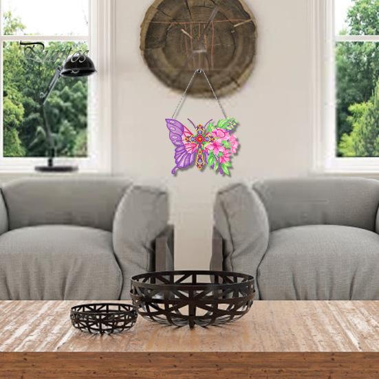 

Горный Хрусталь Живопись Подвеска Форма Бабочки DIY Цветочный Декор Красочные Светодиодные Световые Строки Блестящие Горный Хрусталь Окна Офис Спальня Украшения Мозаика