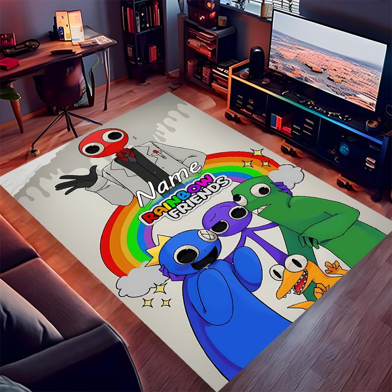 Custom personalization Rainbow Friends Print Area Rug - Soft, Washable Non-Slip Indoor Mat,Living Room,Home&Office Decorative Rug