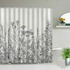 Plant Series Shower Curtains Bathroom Waterproof Polyester Cloth Curtain Set Flowers Print Screens For Bathtub Decor With Hooks