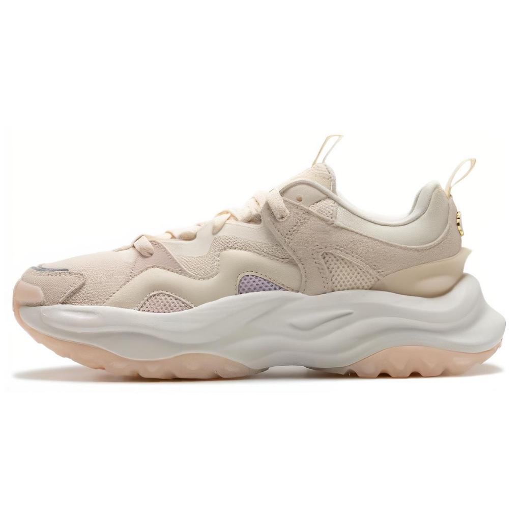 Adidas Maxxwavy Cushioning Retro Fabric Shock Absorption Breathable Resilient Low-Top Running Shoes Women Sneakers Beige IE3460