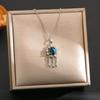 Women's Silver Titanium Steel Necklace with Micro-Inlaid Zircon - Elegant, Durable Clavicle Chain Jewelry