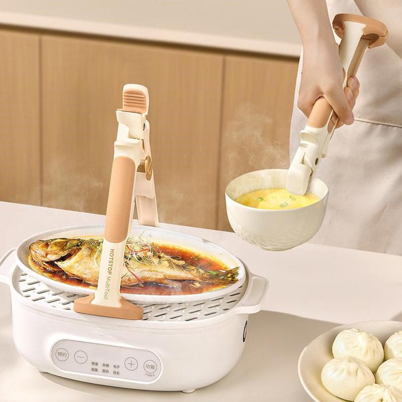 Anti Scald Bowl Holder Clip 2 In 1 Hot Bowl Gripper Dish Lifter Clips Silicone Clamp Heat-Resistant Tongs Kitchen Gadgets